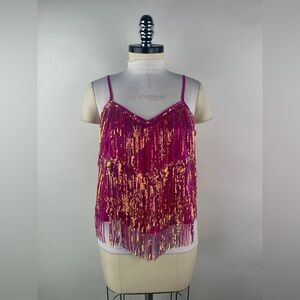 💚 3473. Sequins Tiered Fringe Cami